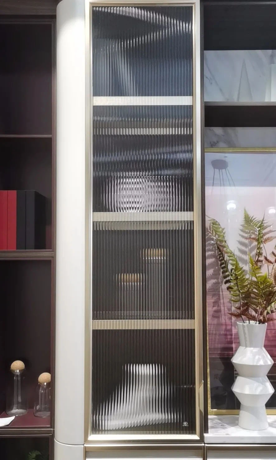 fluted glass cabinet doors