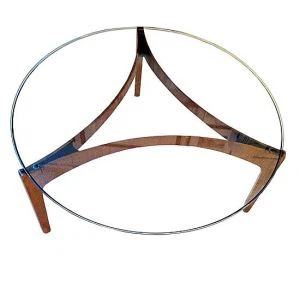 Okrogla miza iz prozornega stekla